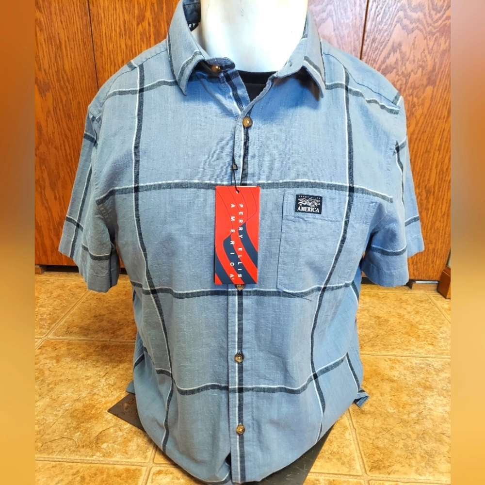 Mens Perry Ellis casual button down
